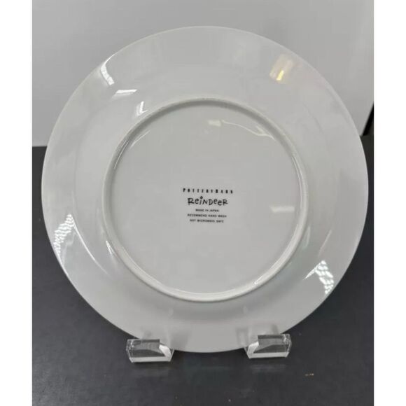 POTTERY BARN CHRISTMAS REINDEER 11" DINNER PLATE BLITZEN / USED - Picture 3 of 6